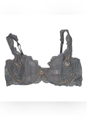 Victoria’s Secret Vintage Balconette Lace & Mesh Bra | 36 C | EUC | Gray & Beige